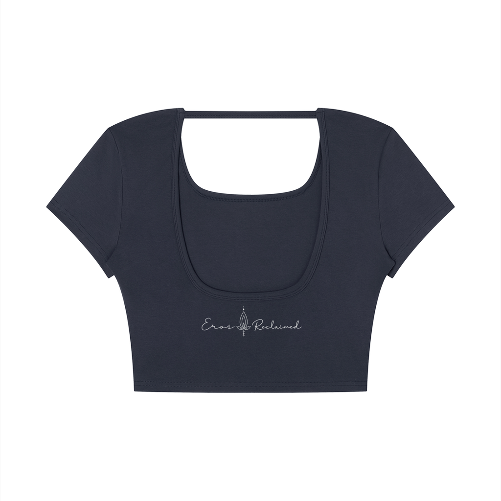 Channel Of Cosmic Knowledge - Cropped Open Back Top
